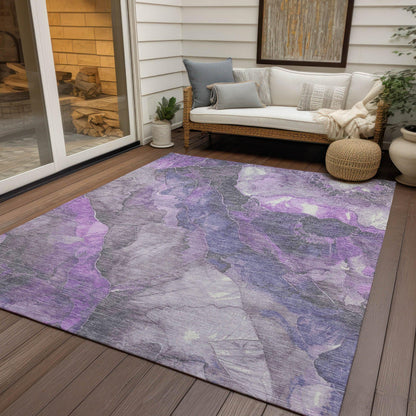 Naelien Purple Washable Indoor-Outdoor Rug