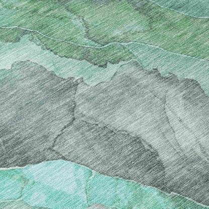 Naelien Teal Washable Indoor-Outdoor Rug