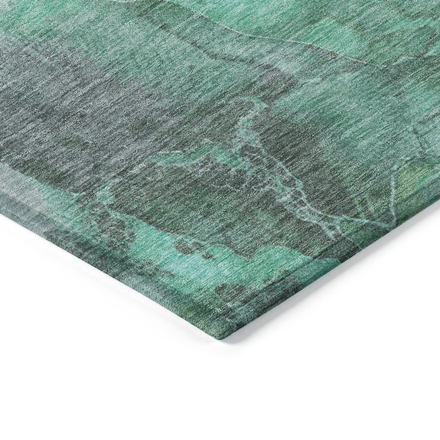 Naelien Teal Washable Indoor-Outdoor Rug