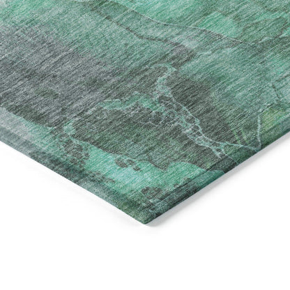Naelien Teal Washable Indoor-Outdoor Rug
