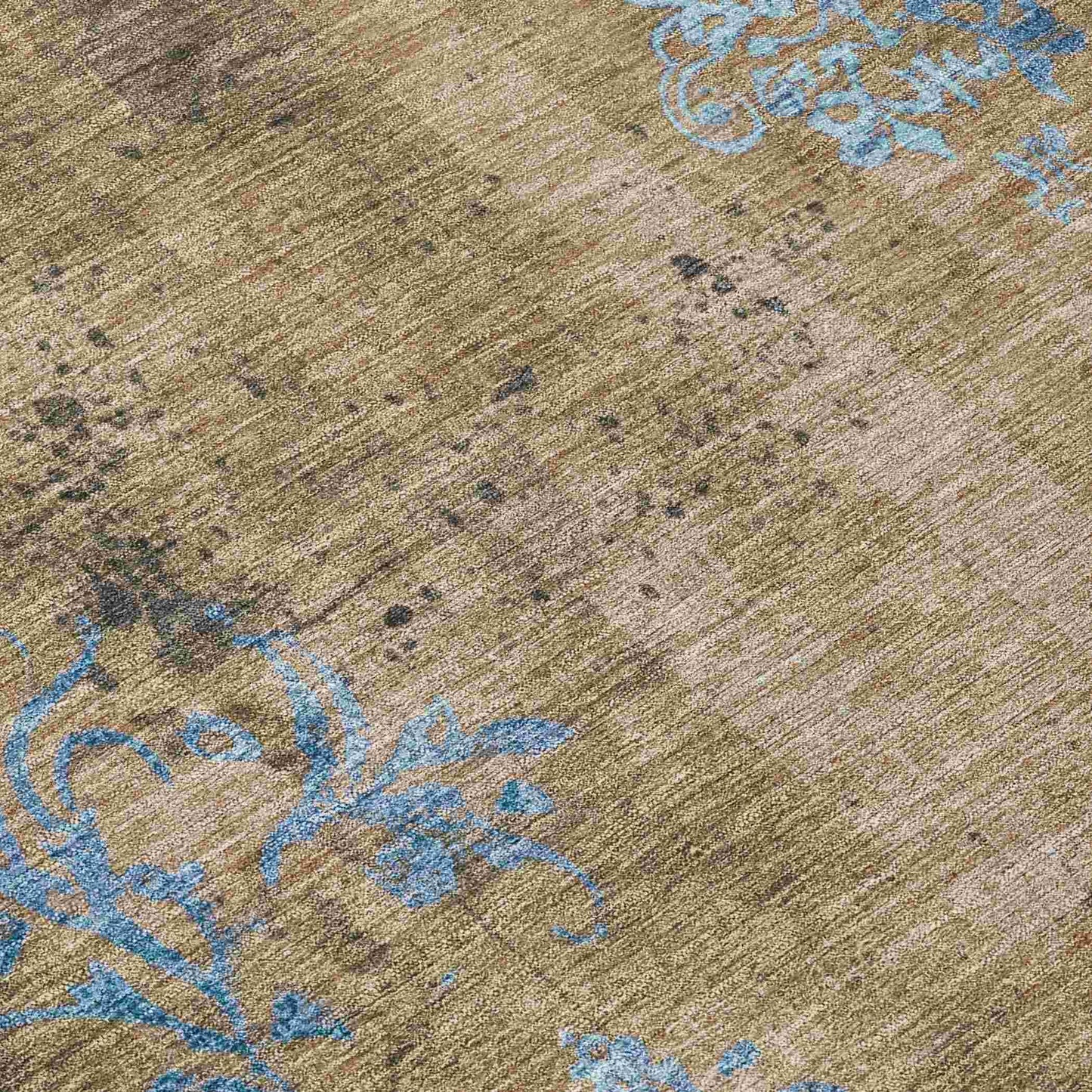 Naelion Brown Washable Indoor-Outdoor Rug