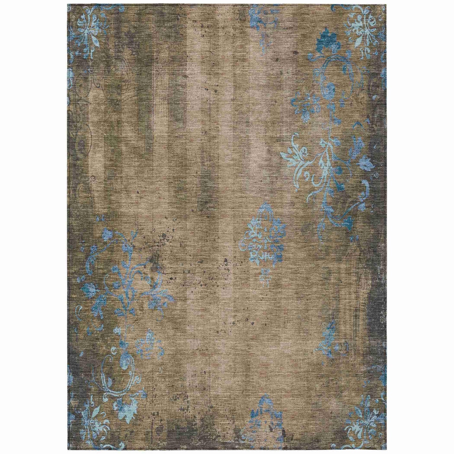 Naelion Brown Washable Indoor-Outdoor Rug