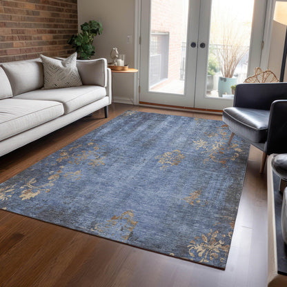 Naelion Denim Washable Indoor-Outdoor Rug