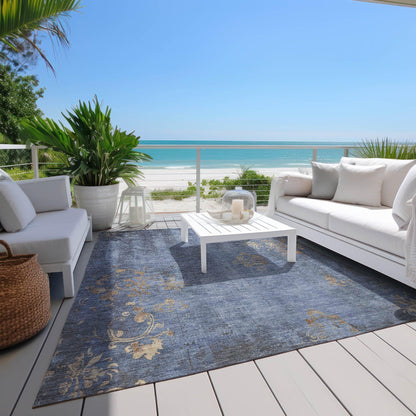 Naelion Denim Washable Indoor-Outdoor Rug