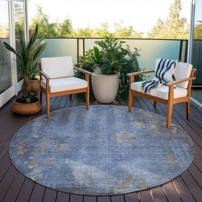 Naelion Denim Washable Indoor-Outdoor Rug