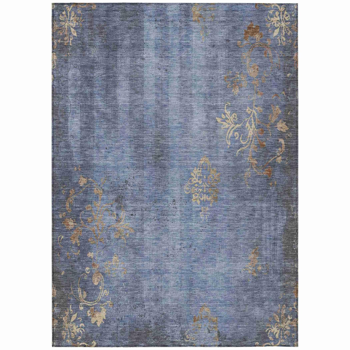 Naelion Denim Washable Indoor-Outdoor Rug