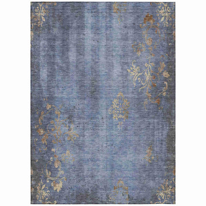 Naelion Denim Washable Indoor-Outdoor Rug