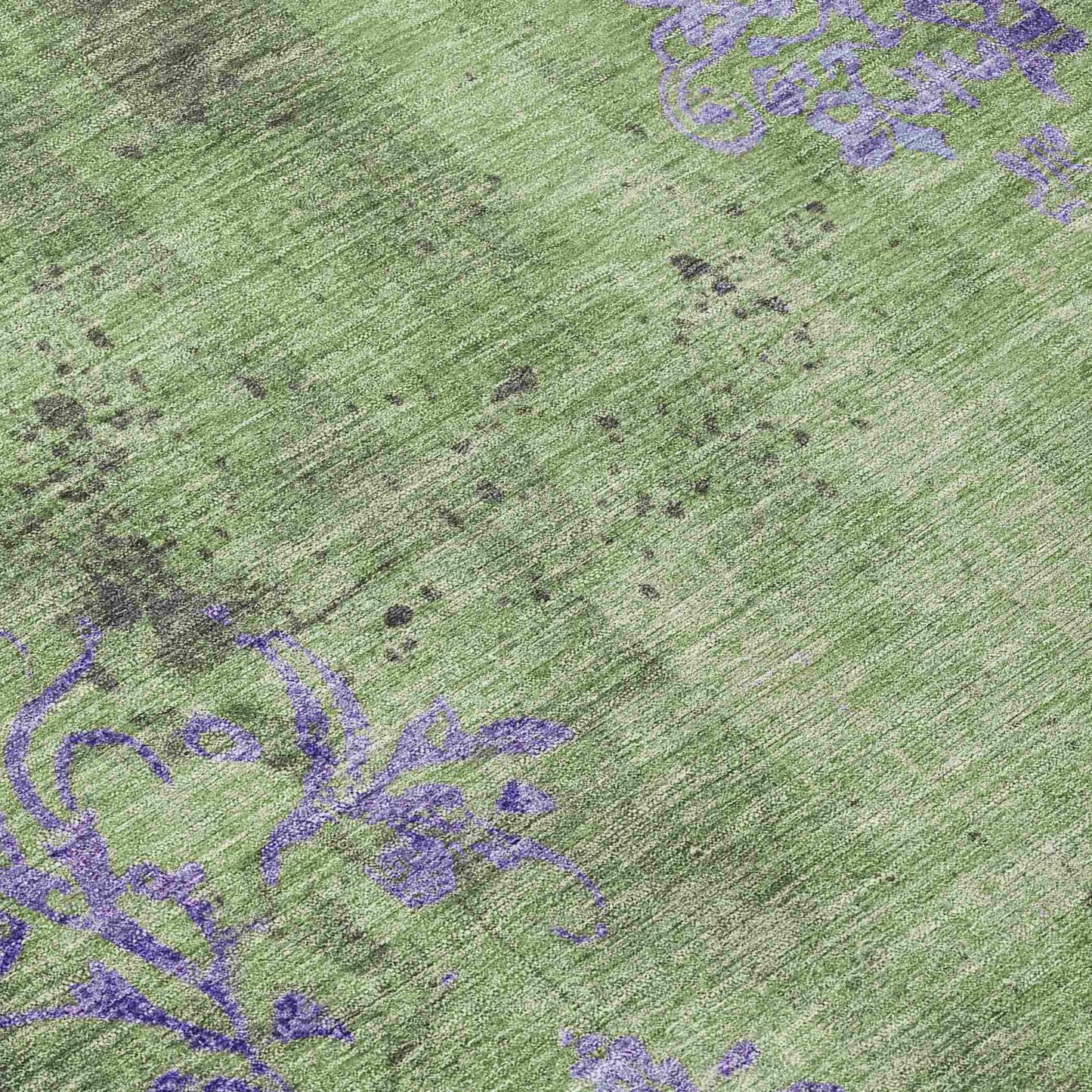 Naelion Green Washable Indoor-Outdoor Rug