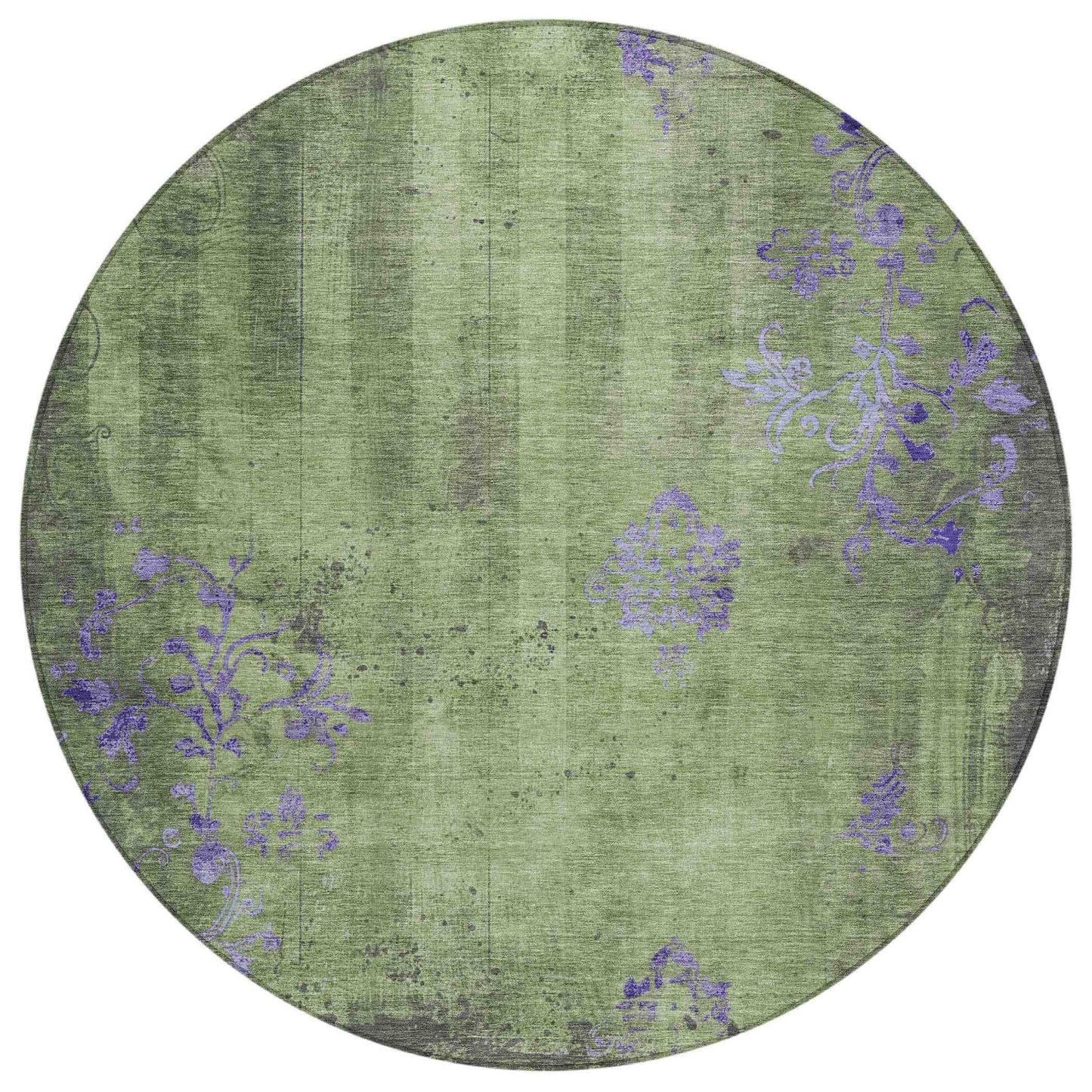 Naelion Green Washable Indoor-Outdoor Rug