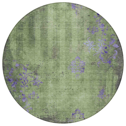 Naelion Green Washable Indoor-Outdoor Rug