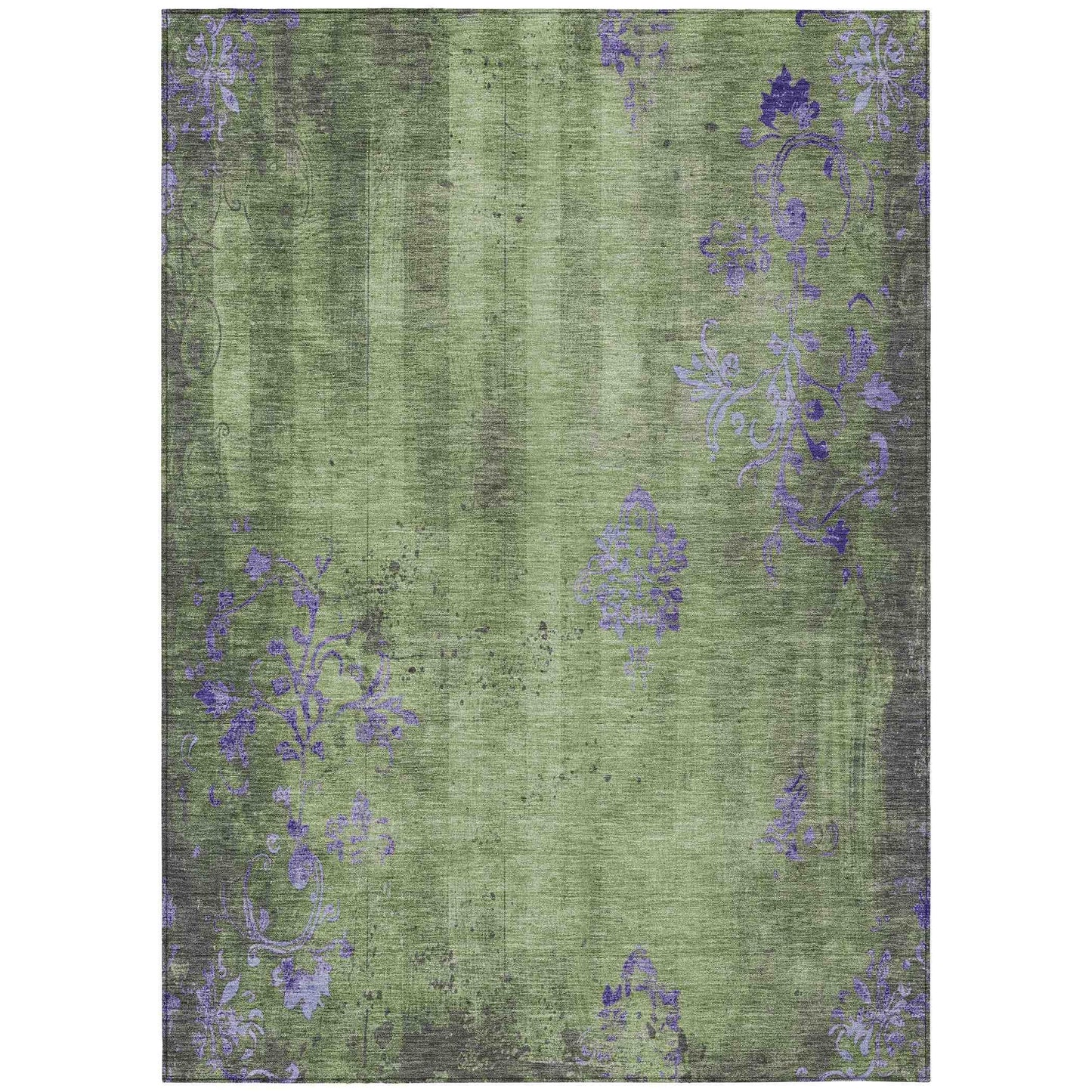 Naelion Green Washable Indoor-Outdoor Rug