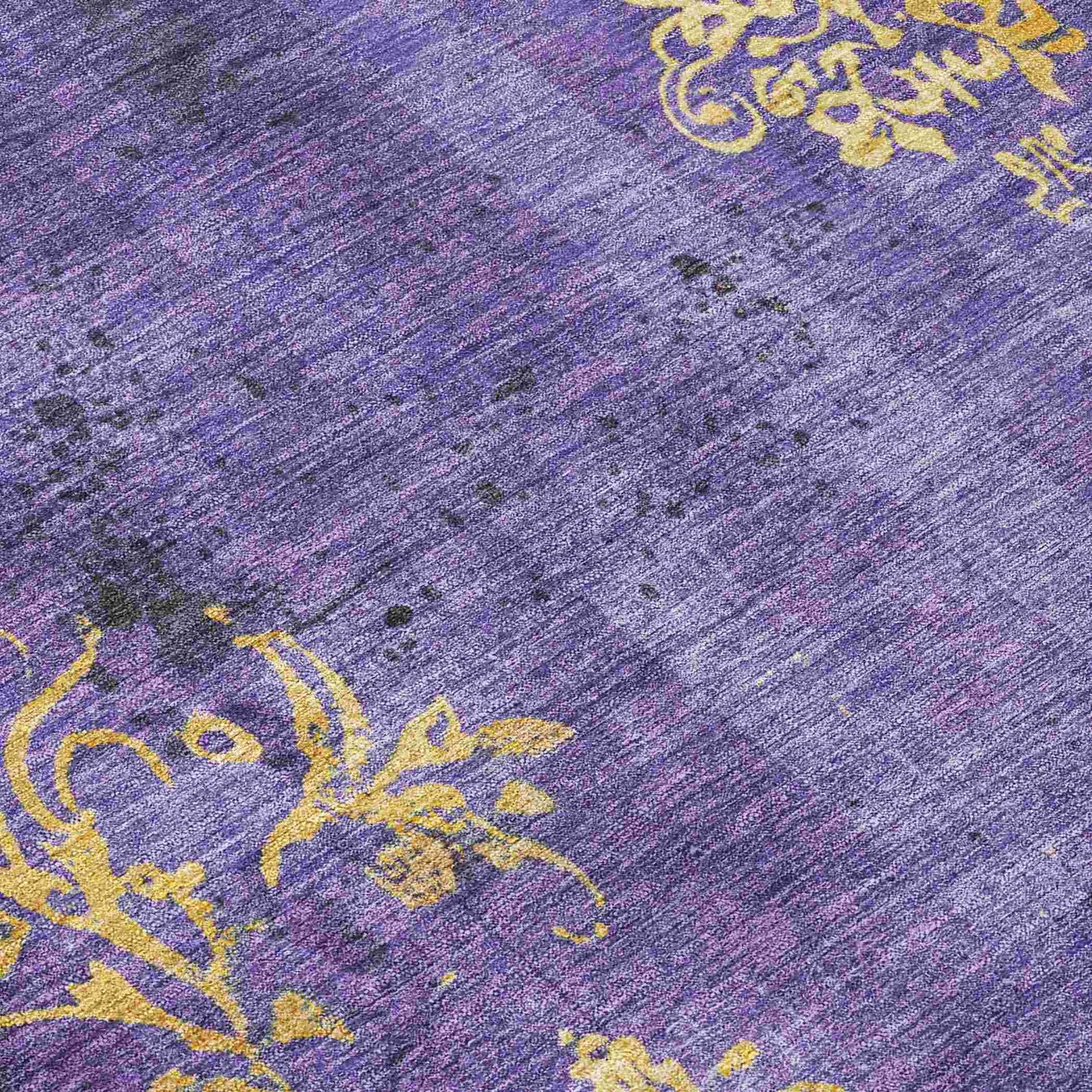 Naelion Purple Washable Indoor-Outdoor Rug