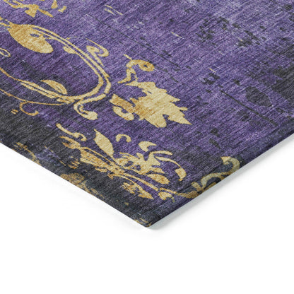 Naelion Purple Washable Indoor-Outdoor Rug