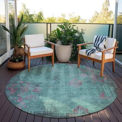 Naelion Seafoam Washable Indoor-Outdoor Rug