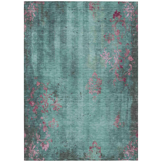 Naelion Seafoam Washable Indoor-Outdoor Rug