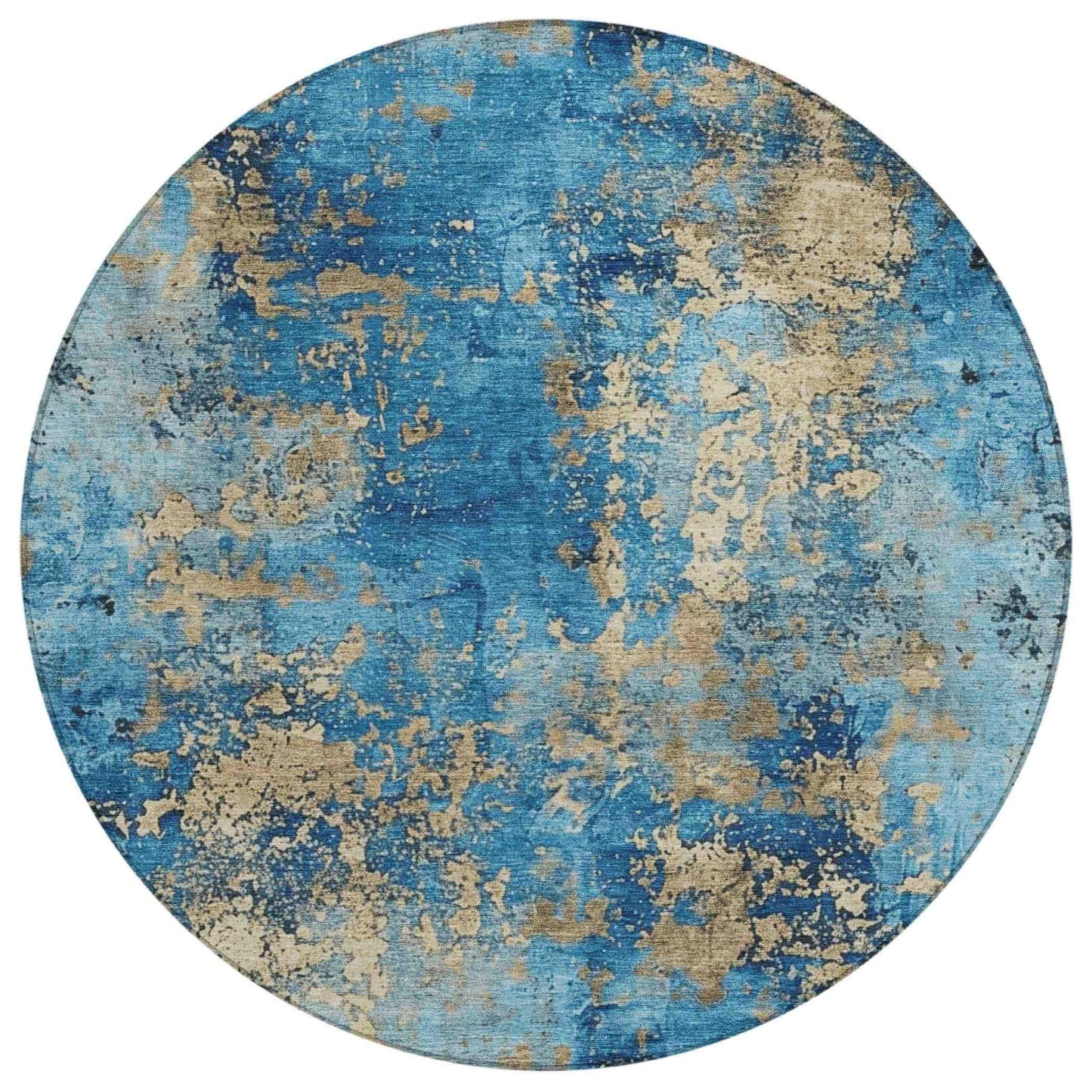 Naelira Blue Washable Indoor-Outdoor Rug