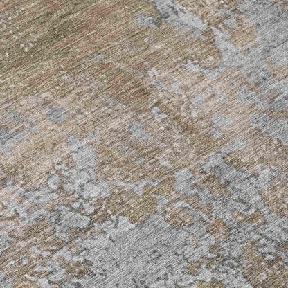 Naelira Brown Washable Indoor-Outdoor Rug