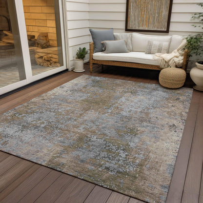 Naelira Brown Washable Indoor-Outdoor Rug