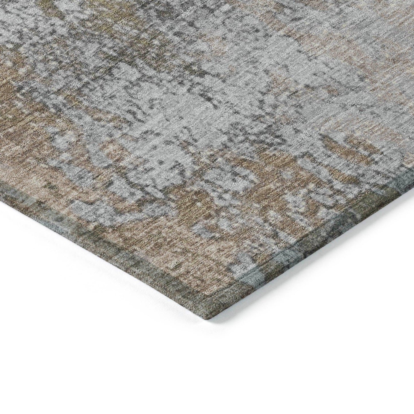 Naelira Brown Washable Indoor-Outdoor Rug