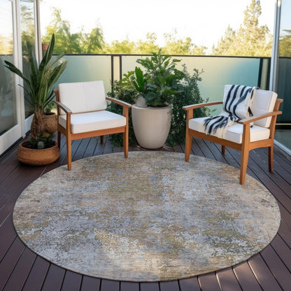 Naelira Brown Washable Indoor-Outdoor Rug