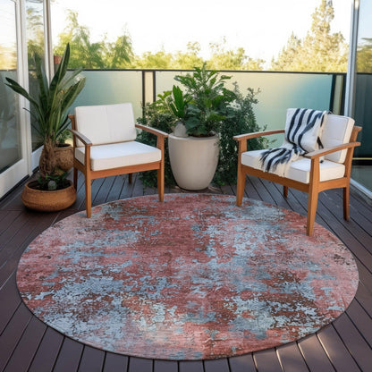 Naelira Coral Washable Indoor-Outdoor Rug