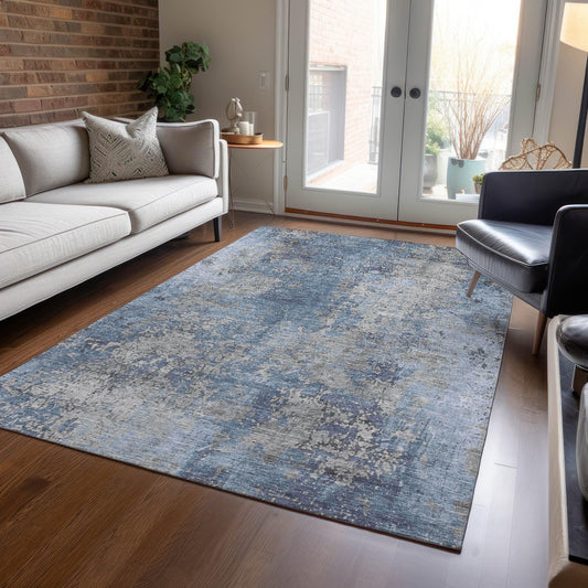 Naelira Denim Washable Indoor-Outdoor Rug