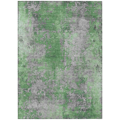 Naelira Green Washable Indoor-Outdoor Rug