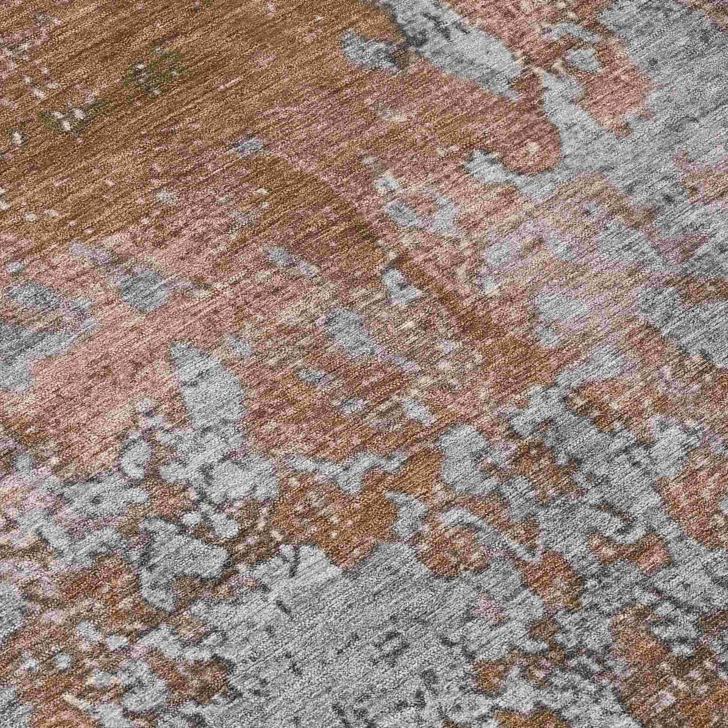 Naelira Orange Washable Indoor-Outdoor Rug