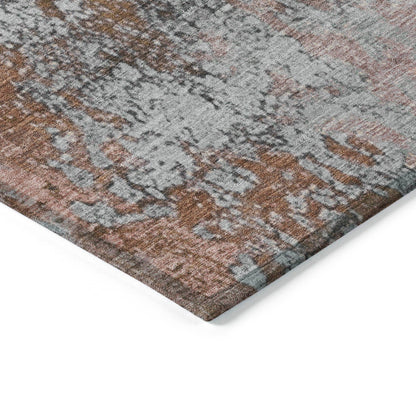 Naelira Orange Washable Indoor-Outdoor Rug