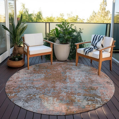 Naelira Orange Washable Indoor-Outdoor Rug