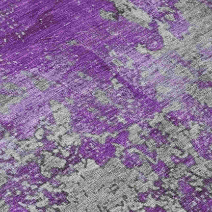 Naelira Purple Washable Indoor-Outdoor Rug