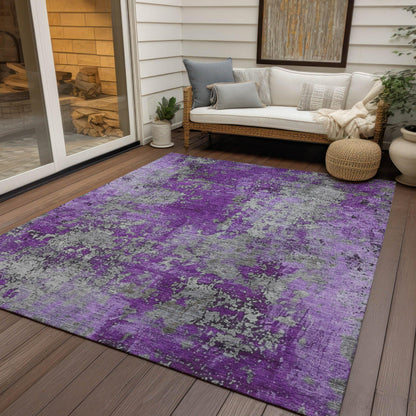 Naelira Purple Washable Indoor-Outdoor Rug