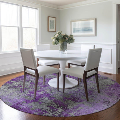 Naelira Purple Washable Indoor-Outdoor Rug