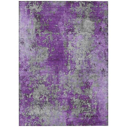 Naelira Purple Washable Indoor-Outdoor Rug