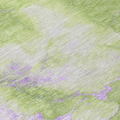Naelius Green Washable Indoor-Outdoor Rug