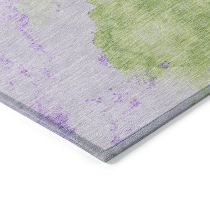 Naelius Green Washable Indoor-Outdoor Rug
