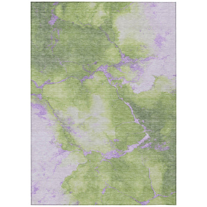 Naelius Green Washable Indoor-Outdoor Rug