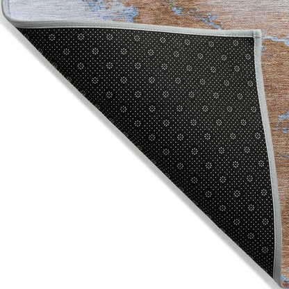 Naelius Orange Washable Indoor-Outdoor Rug