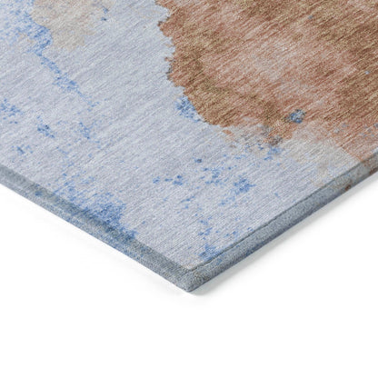 Naelius Orange Washable Indoor-Outdoor Rug