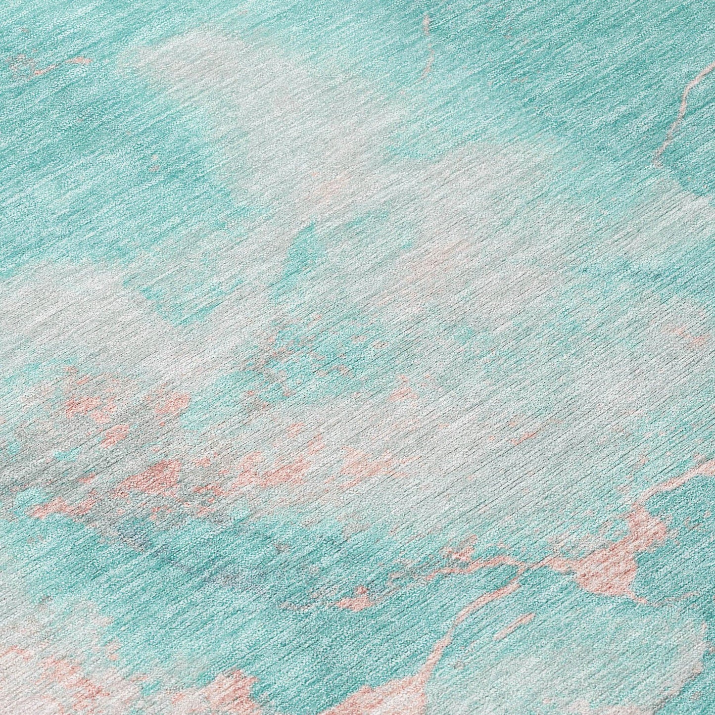 Naelius Teal Washable Indoor-Outdoor Rug