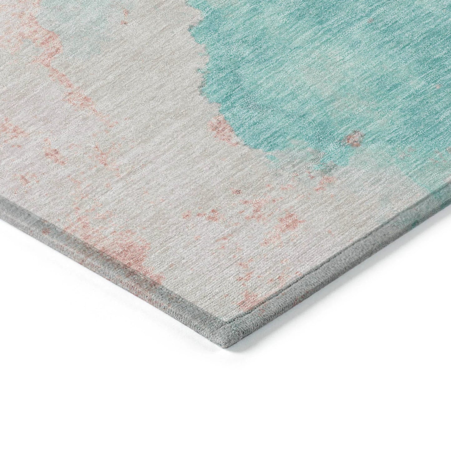 Naelius Teal Washable Indoor-Outdoor Rug