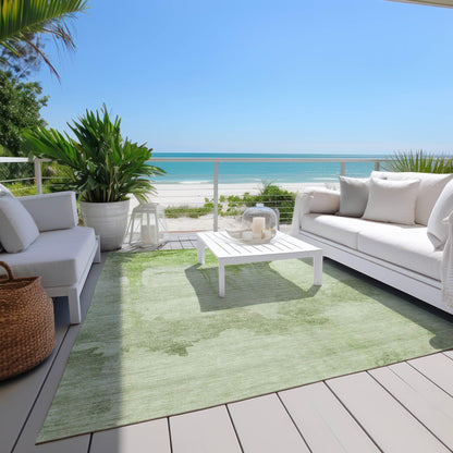 Naelon Green Washable Indoor-Outdoor Rug