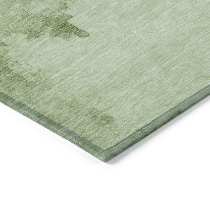 Naelon Green Washable Indoor-Outdoor Rug