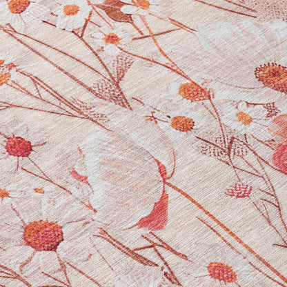 Nafeza Orange Washable Indoor - Outdoor Rug - LOOMLAN - LOOMLAN Rugs - Outdoor Rugs