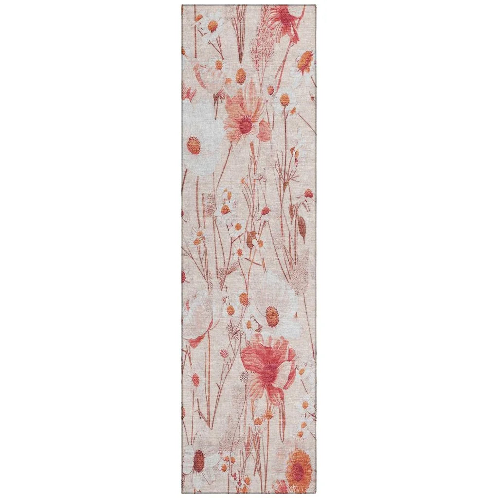 Nafeza Orange Washable Indoor - Outdoor Rug - LOOMLAN - LOOMLAN Rugs - Outdoor Rugs