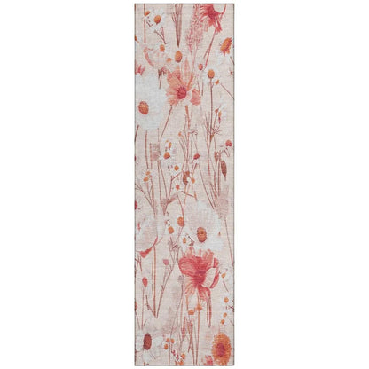 Nafeza Orange Washable Indoor - Outdoor Rug - LOOMLAN - LOOMLAN Rugs - Outdoor Rugs