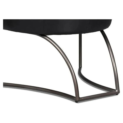 Nagel Distilled Leather & Iron Black Arm Chair - LOOMLAN - Sarreid - Accent Chairs