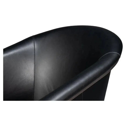 Nagel Distilled Leather & Iron Black Arm Chair - LOOMLAN - Sarreid - Accent Chairs