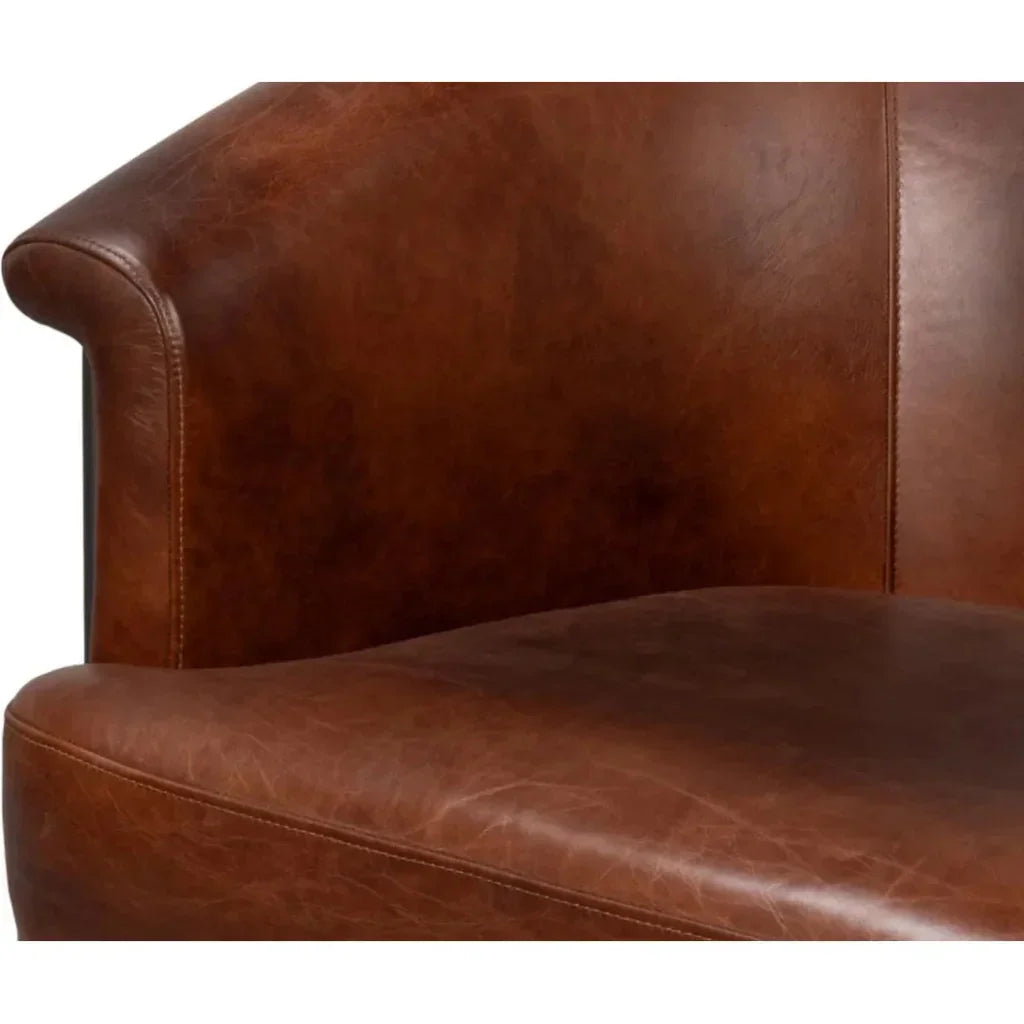 Nagel Leather Upholstery Leather Chair - LOOMLAN - Sarreid - Accent Chairs