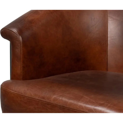 Nagel Leather Upholstery Leather Chair - LOOMLAN - Sarreid - Accent Chairs